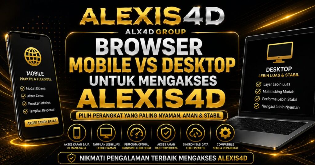 Browser mobile vs desktop untuk mengakses ALEXIS4D