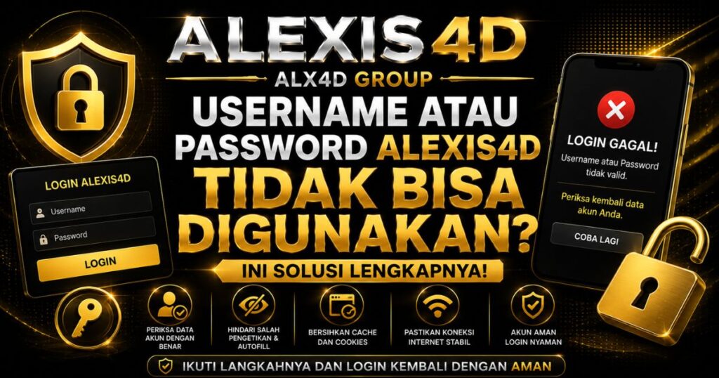Username atau password ALEXIS4D tidak bisa digunakan, ini solusi lengkapnya